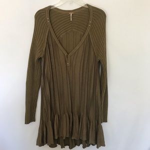 Free People Olive Green Sweater Dress